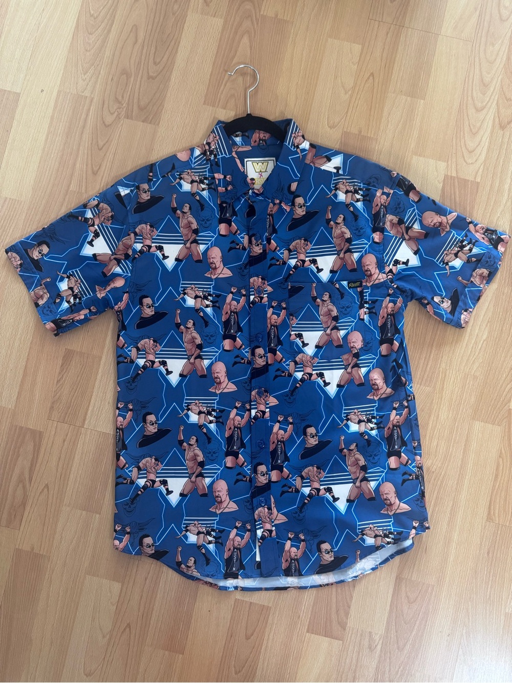RSVLTS WWE THE ROCK X STONE COLD KUNUFLEX BUTTON DOWN